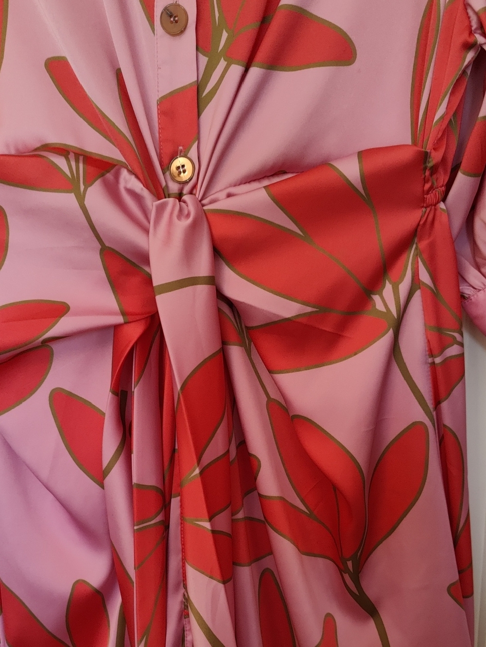 Karlie Palm Knot Shirt Midi Dress - Picture 4 of 11